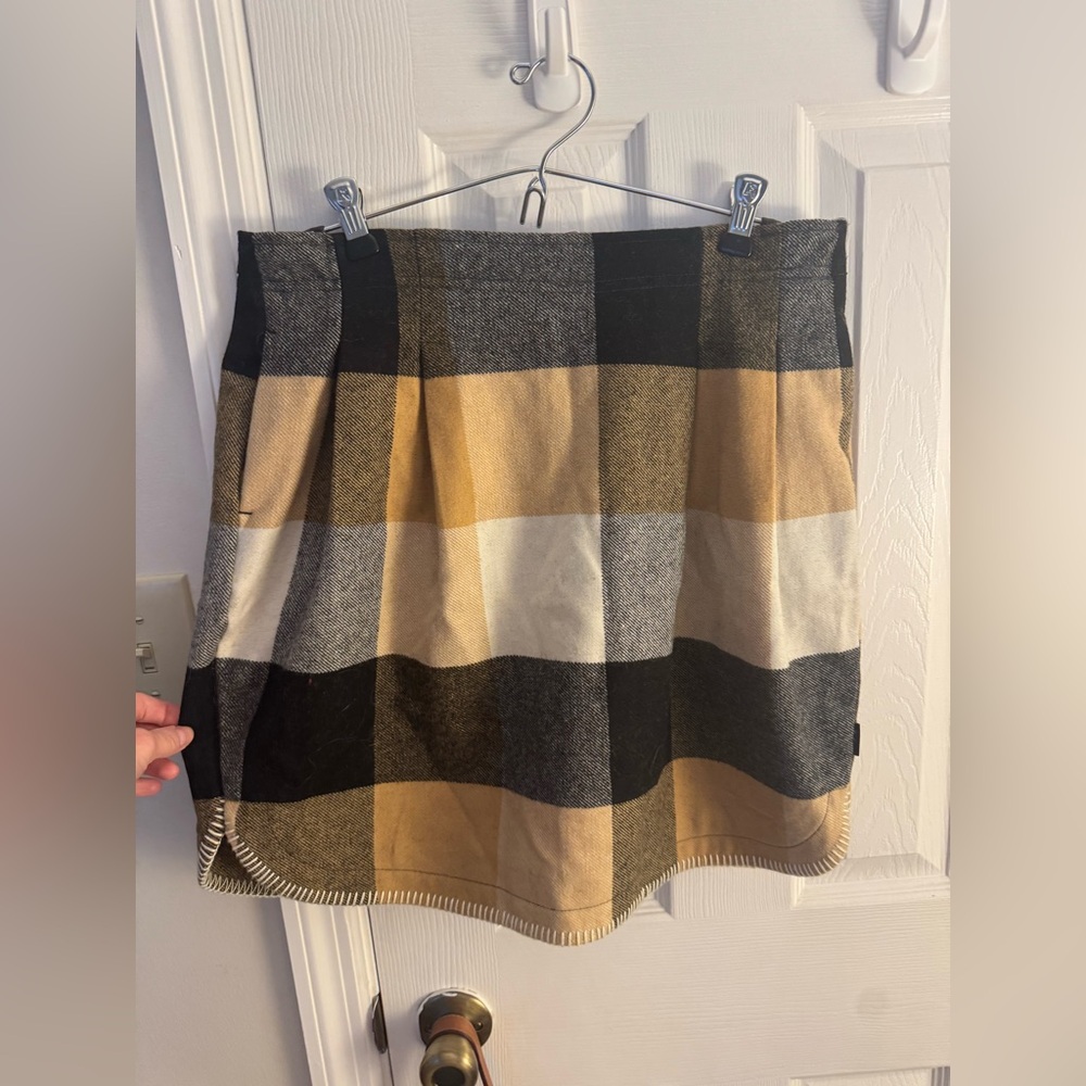 Plaid wool mini skirt